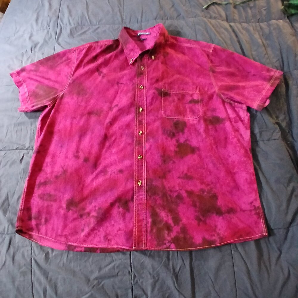 The Magenta Monster - Tie Dyed cotton camp shirt